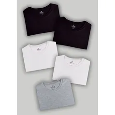 [Leve 2/ Cada R$ 102 ]Kit Com 5 Camisetas Masculinas Básicas