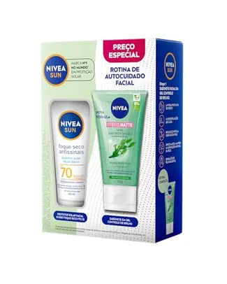 NIVEA PROT SOL FACIAL T.SECO FPS70 40ML + GEL LIMPEZA REFRESC CONTR BRILHO 150GR