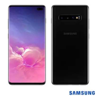 Samsung Galaxy S10 Plus Ceramic Black, Tela Infinita 6,4", 4G, 128GB e Câmera Tripla de 12MP+16MP+12MP - SM-G975FCKJZTO