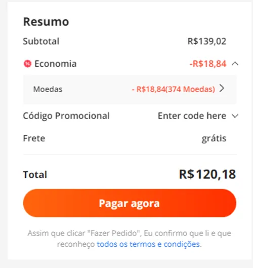 Imagem na descrição da promoção