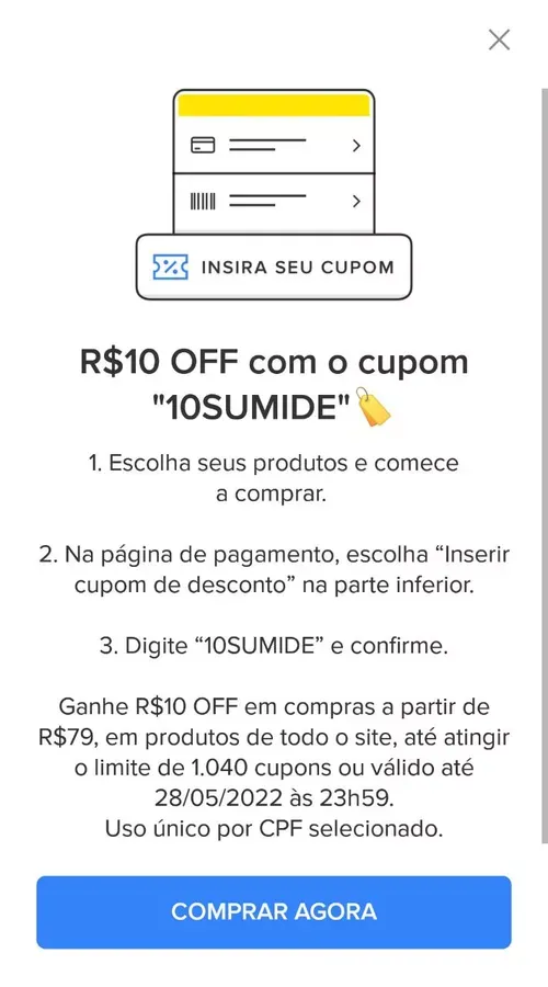 Imagem na descrição da promoção