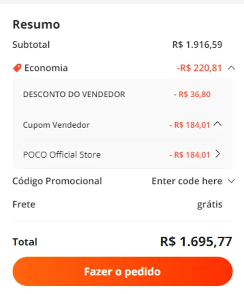 Imagem na descrição da promoção