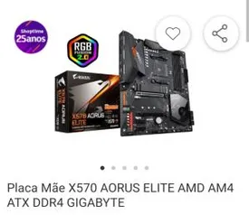 Placa mãe X570 AORUS ELITE AM4 GIGABYTE