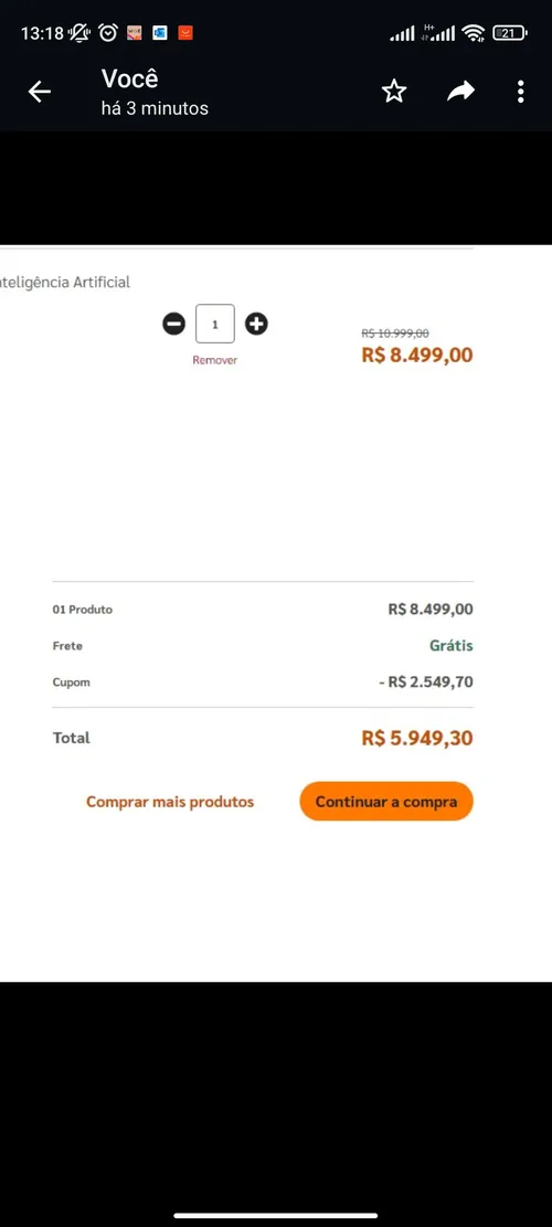 Imagem na descrição da promoção