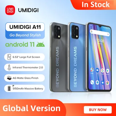 Smartphone umidigi a11 versão global android 11 | R$580