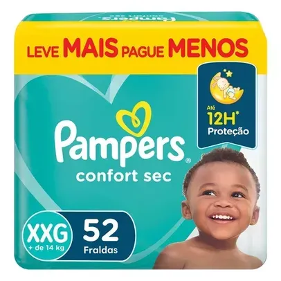 Fralda Descartável Pampers XXG Confort Sec 52 Unidades segunda unidade com 70% 