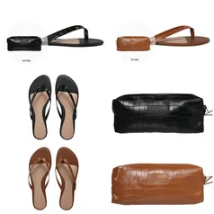 Kit Sandália Rasteira + Necessaire Croco Look Fashion | R$12