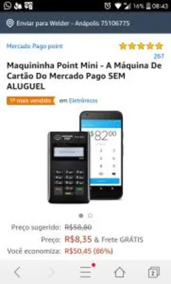 Maquininha Point Mini Do Mercado Pago SEM ALUGUEL - R$8