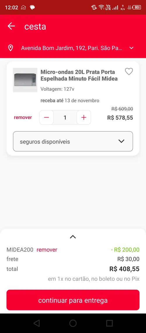 Imagem na descrição da promoção