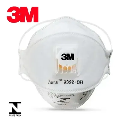 [APP] 3 Máscara Proteção 3m Pff2 N95 9322 Filtro Válvula Inmetro | R$33