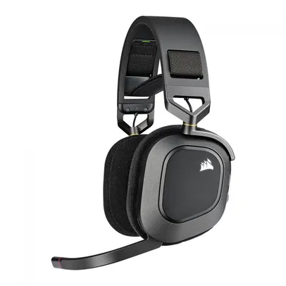 Headset Gamer Corsair HS80 Premium, RGB, Surround, Wireless, Dolby Atmos, Drivers 50mm, Preto, CA-90