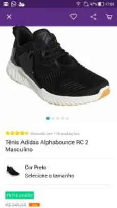Tênis Adidas Alphabounce RC 2 Masculino - R$170