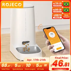 Alimentador automático inteligente para animais de estimação com WIFI 4L Rojeco