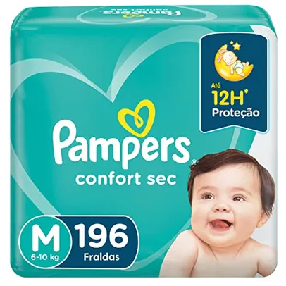 (REC) Fralda Pampers Confort Sec M 196 Unidades, Pampers