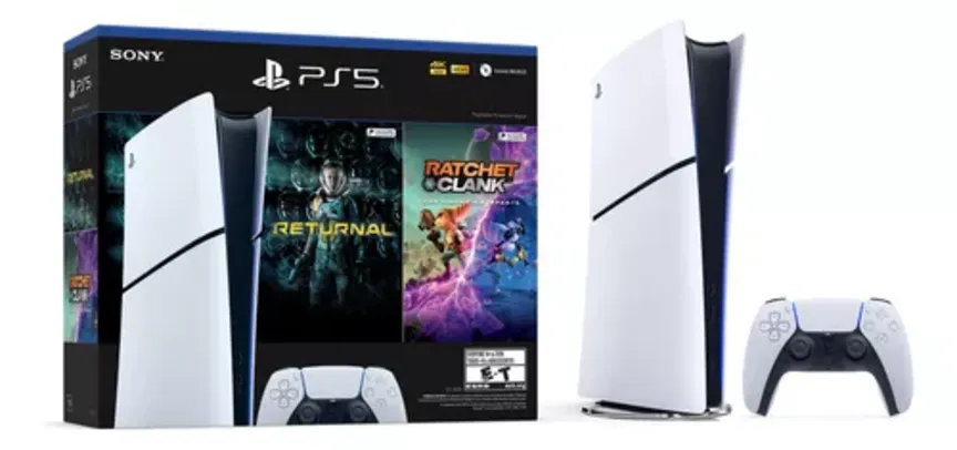 [Cartão Santander] Console edição digital Sony Playstation 5 Ps5 Slim de 1 TB para console Ratchet & Clank Rift Apart  Returnal