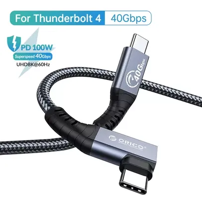 Cabo Thunderbolt 4 USB C PD100W HD 8K 60hz Nylon 0.8m For Dock SSD - Orico