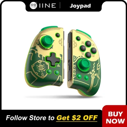 Joypad Elite IINE Golden-Green Neptune Joypad ALPS Stick Mecânica Nintendo Switch V1 V2 OLED 