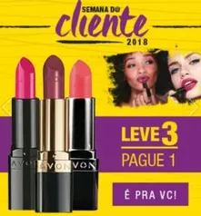 Leve 3 batons da Avon e pague apenas 1