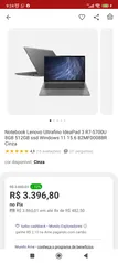 Notebook Lenovo Ultrafino IdeaPad 3 R7-5700U 8GB 512GB ssd Windows 11 15.6 82MF0008BR Cinza