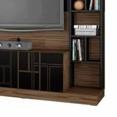 Estante para Home Theater Maristela Amêndoa e Preto