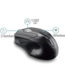 [PRIME] Mouse Sem Fio 2.4 Ghz Usb Box Multilaser Preto - MO264