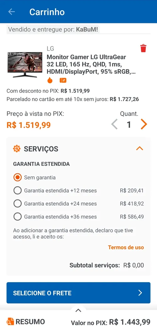 Imagem na descrição da promoção