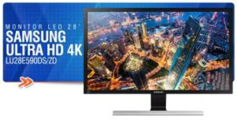 Monitor Samsung LED 28´ Widescreen, 4K, HDMI/Display Port, FreeSync, 1ms - LU28E590DS/ZD