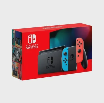 (APP+CC SUB+AME R$ 1995) New Nintendo Switch Azul E Vermelho Neon | R$2099