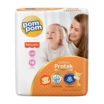 Foto do produto Fralda Pom Pom Derma Protek XXG 18 Unidades