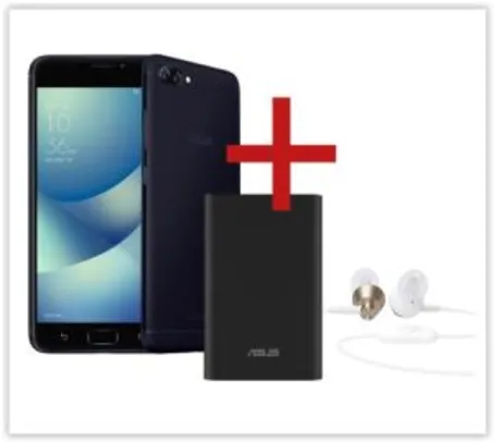 ZenFone 4 Max 3GB/32GB Preto + ZenPower Preto + ZenEar S por R$ 1287