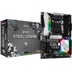 Placa-Mãe ASRock B450 Steel Legend, AMD AM4, ATX, DDR4 | R$650