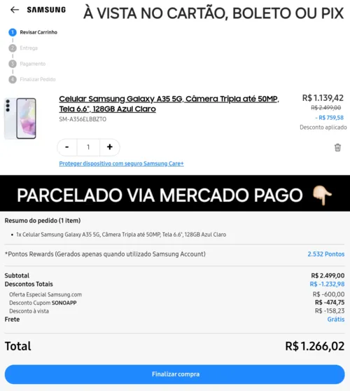 Imagem na descrição da promoção