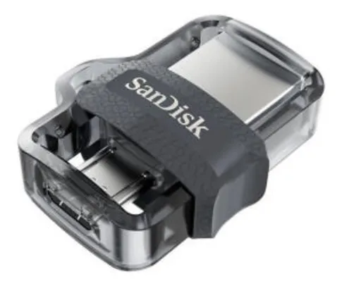 Pendrive SanDisk Ultra Dual m3.0 32GB preto/transparente R$ 27