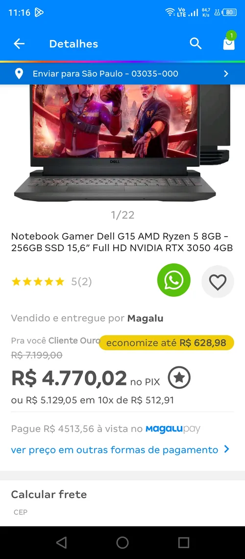 Imagem na descrição da promoção