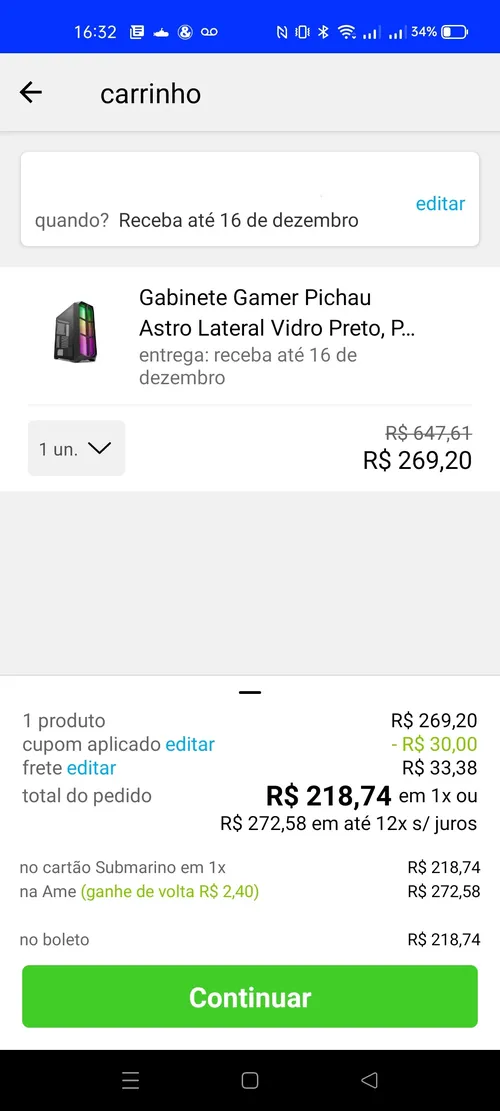 Imagem na descrição da promoção