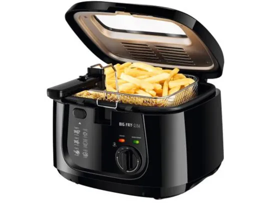 (Cliente Ouro)Fritadeira Elétrica Com Óleo Mondial Big Fry Ft-07 - Preta 2,5L