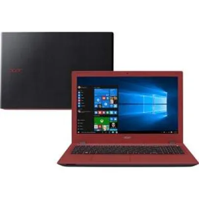 [SHOPTIME] Notebook Acer E5-574-307M Intel Core 6 i3 4GB 1TB LED 15,6" Windows 10 - Vermelho - R$1889