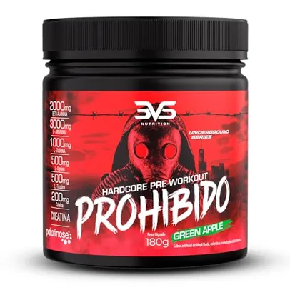 3VS Nutrition Pré Treino Prohibido 180g Sabor Maça Verde