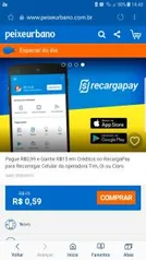 [PRIMEIRO USO] RECARGA DE R$15,00 POR R$0,59(Tim, Oi E Claro)