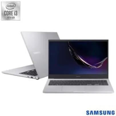 Notebook Samsung Book E40, Intel® Core™ i3 10110U, 4GB, 256GB SSD, Tela de 15,6", Prata - R$2950