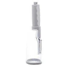 [+Por- R$4.8] Descascador de Vegetais de Plástico e Aço Inox com Dispenser Cinza 6cm x 5cm x 20cm