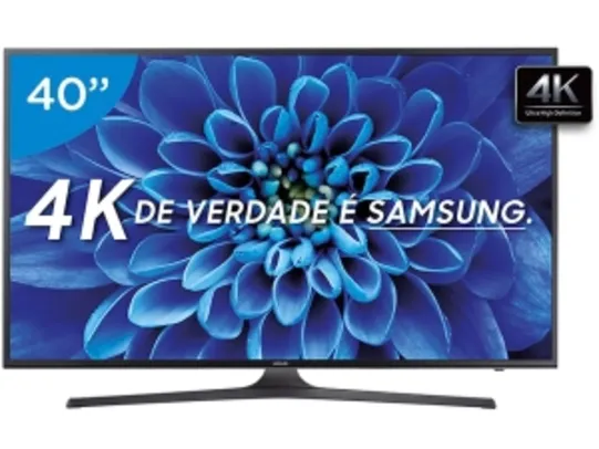 Smart TV LED 40" Samsung UHD 4K, HDR Premium, 40KU6000 - Em 7x S/ Juros