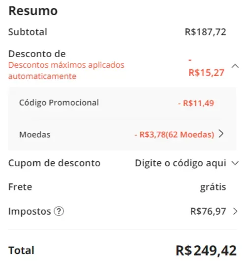 Imagem na descrição da promoção