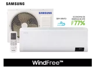 Ar-condicionado Split Inverter Samsung WindFree Connect Sem Vento 12.000 BTUs Frio AR12CVFAMWKNAZ 220V Kit