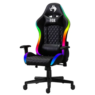 Cadeira Gamer Fox Racer rgb Preta com Iluminação (Led)