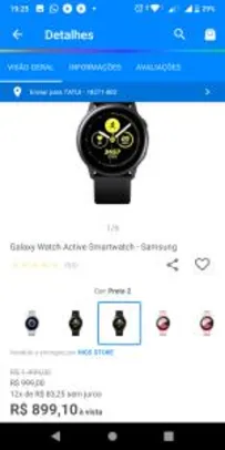 Galaxy Watch Active Smartwatch - Samsung | R$773 à vista