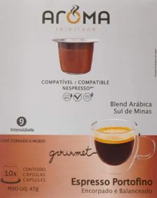 Cápsulas de Café Espresso Portofino Aroma, Compatível com Nespresso | 10 Cápsulas | 9