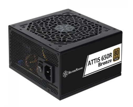 Fonte SilverStone ATTIS 650R, 650W, 80 Plus Bronze, PFC Ativo, Cabos Flat, SST-AT650R-BF