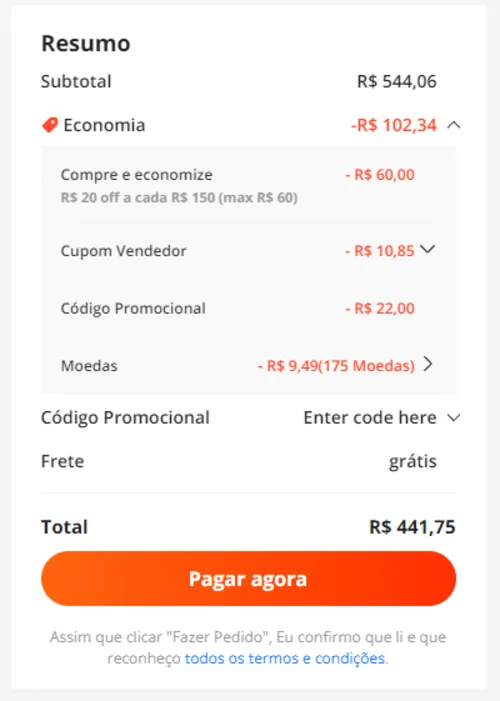 Imagem na descrição da promoção