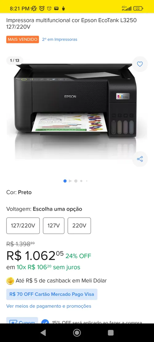 Imagem na descrição da promoção